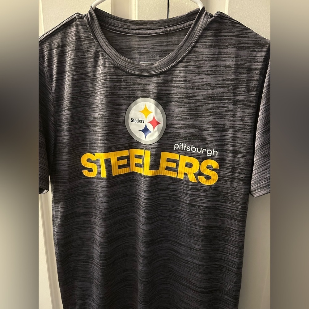 Nike Pittsburgh Steelers Mens Gray Dri Fit Short Sleeve Football Logo Size Small - Picture 2 of 8
